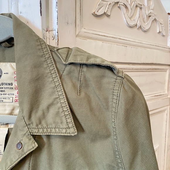 Lucky Brand 90s Y2K Embroidered Military Khaki Army Green Shirt Jacket Retro - Picture 5 of 15